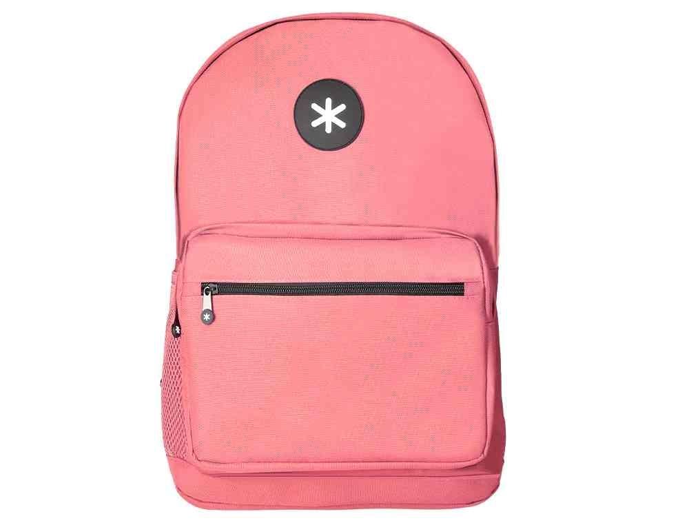 CARTERA ANTARTIK MOCHILA CON ASA Y BOLSILLO FRONTAL CONCREMALLERA COLOR CORAL 320X140X430 MM