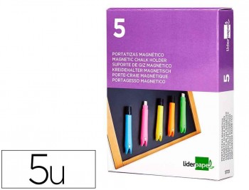 PORTATIZAS PLASTICO LIDERPAPEL MAGNETICO COLORES SURTIDOS CAJA DE 5 UNIDADES