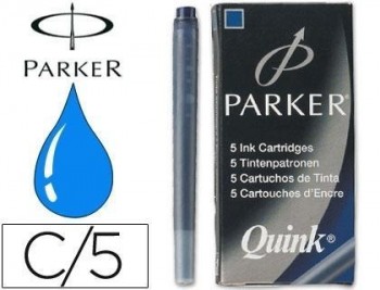 Tinta estilografica parker  -caja de 5 cartuchos VARIOS COLORES