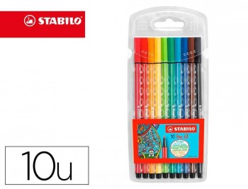 ROTULADOR STABILO ACUARELABLE PEN 68 ESTUCHE CARTON COLORES SURTIDOS