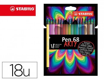 ROTULADOR STABILO ACUARELABLE PEN 68 ESTUCHE CARTON COLORES SURTIDOS