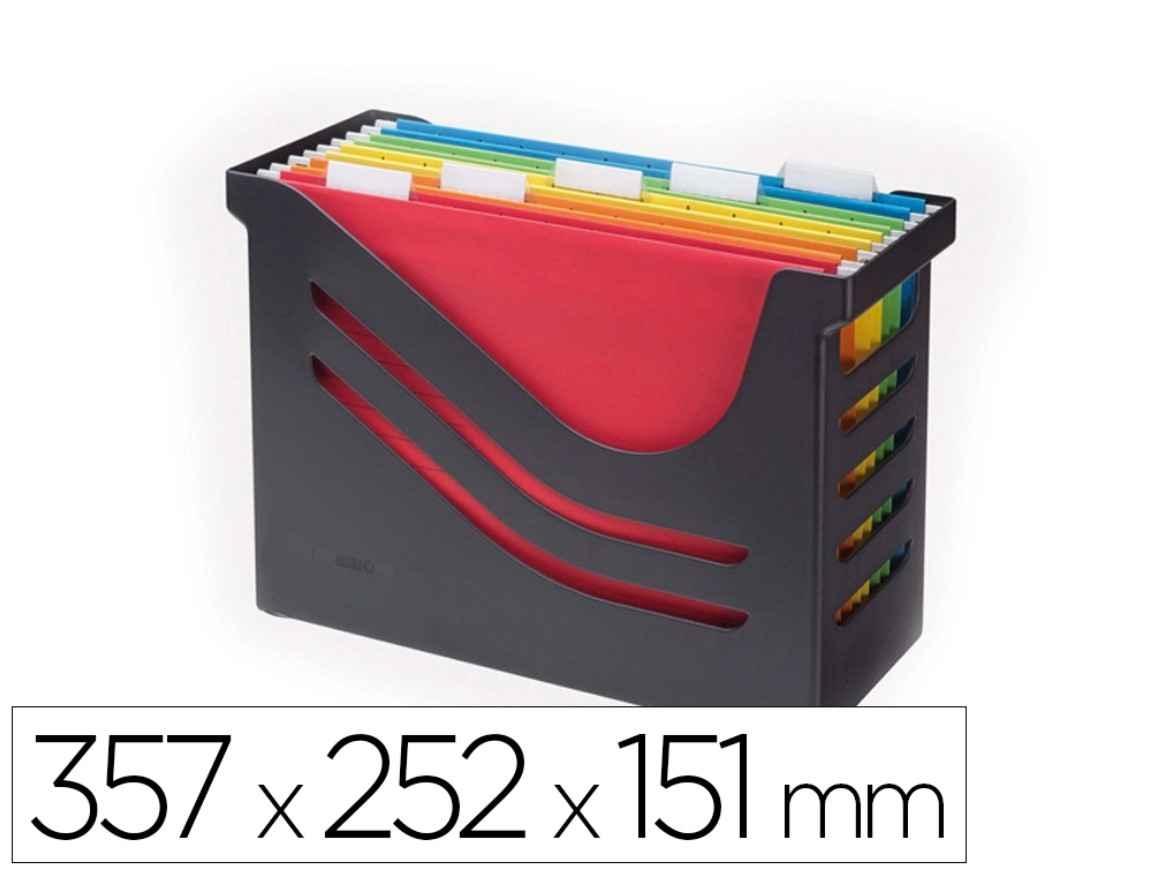 SOPORTE PARA CARPETAS COLGANTES TARIFOLD PLASTICO 100% RECICLADO COLOR NEGRO 357 X 252 X 151 MM