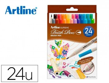 ROTULADOR ARTLINE SUPREME BRUSH EPFS PINTURA BASE DE AGUA PUNTA TIPO PINCEL TRAZO FINO BOLSA