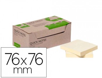 BLOC DE NOTAS ADHESIVAS QUITA Y PON Q-CONNECT 100% PAPEL RECICLADO EN CAJA DE CARTON