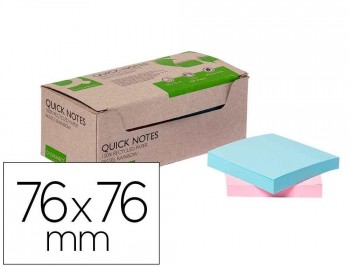 BLOC DE NOTAS ADHESIVAS QUITA Y PON Q-CONNECT 100% PAPEL RECICLADO EN CAJA DE CARTON