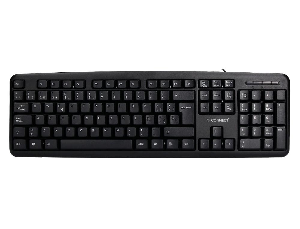 TECLADO Q-CONNECT CON CABLE 1,35 MT COLOR NEGRO