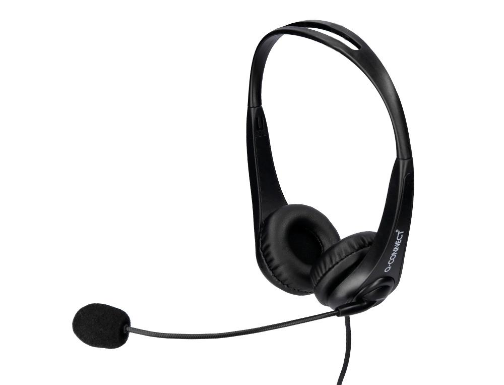 AURICULAR Q-CONNECT BIAURAL DIADEMA CON MICROFONO Y CONTROL DE VOLUMEN CONEXION USB CABLE DE 2M COLO