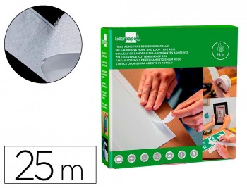 CINTA DE CIERRE ADHESIVA LIDERPAPEL VELCRO BLANCO