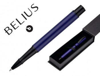 ROLLER BELIUS TURBO ALUMINIO COLOR AZUL Y NEGRO TINTA AZUL CAJA DE DISEÑO