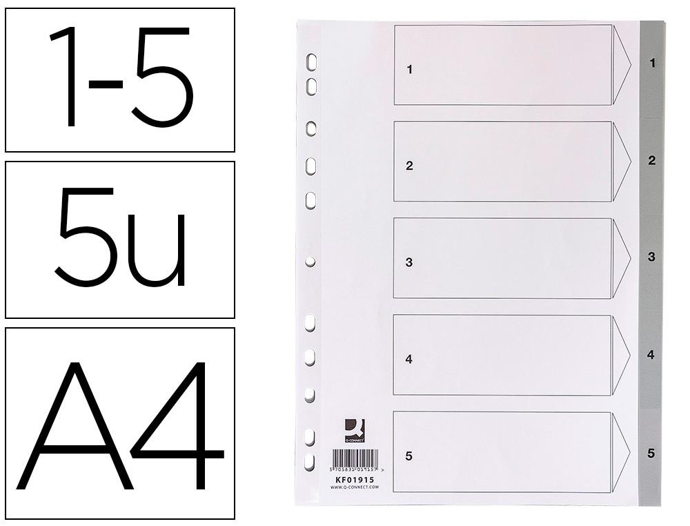SEPARADOR NUMERICO Q-CONNECT PLASTICO JUEGO DE SEPARADORES DIN A4 MULTITALADRO