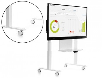 "SOPORTE MOVIL ROCADA PARA MONITORES INTERACTIVOS 65"" A 86"" ESTRUCTURA TUBO ACERO 4 RUEDAS CON FRE