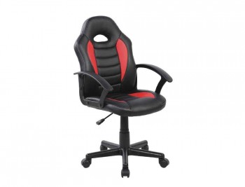 SILLA ROCADA GAMING CON BRAZOS FIJOS BASE NYLON CON RUEDAS SIMILPIEL 435X430X880-995 MM