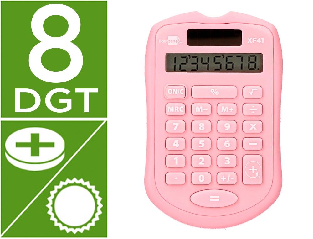 CALCULADORA LIDERPAPEL BOLSILLO XF41 8 DIGITOS SOLAR Y PILAS 94X59,5X10,5MM