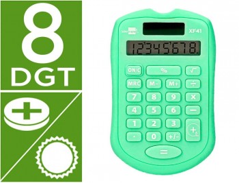 CALCULADORA LIDERPAPEL BOLSILLO XF41 8 DIGITOS SOLAR Y PILAS 94X59,5X10,5MM