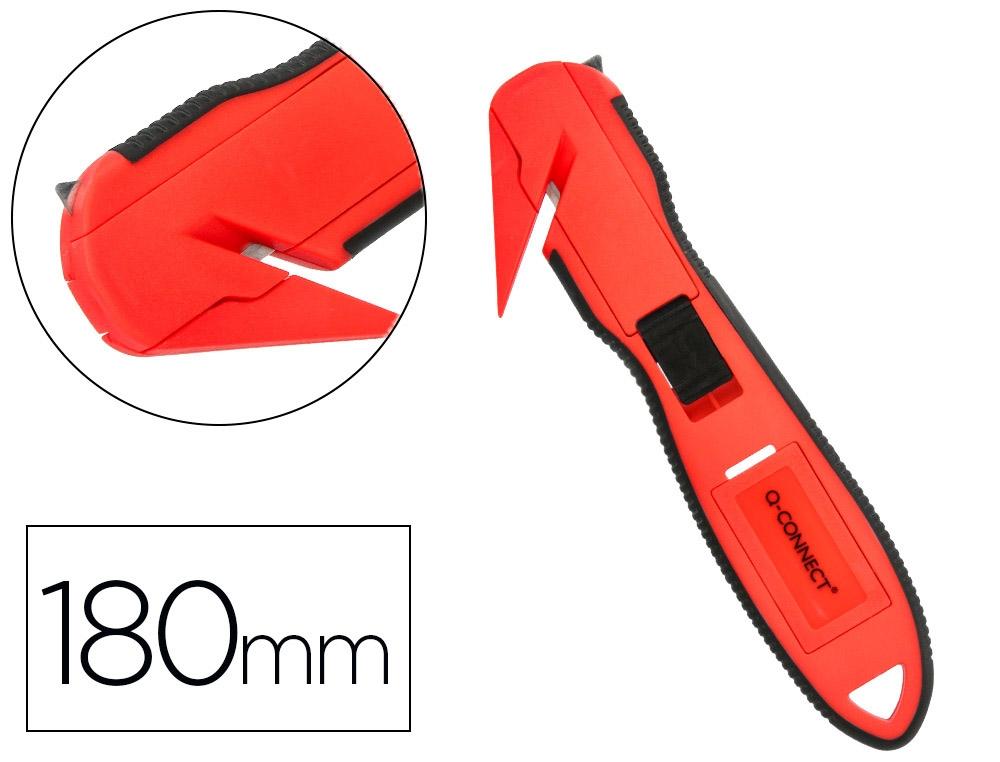 CUTER Q-CONNECT PLASTICO ANCHO DE SEGURIDAD PARA EVITAR CORTES CUCHILLA 18 MM XD-G03 BLISTER 1 UNIDA