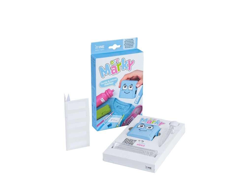 SELLO MARCADOR DE ROPA MARKY INFANTIL INCLUYE TINTA KIT DE ETIQUETAS Y CINTA TERMOADHESIVA