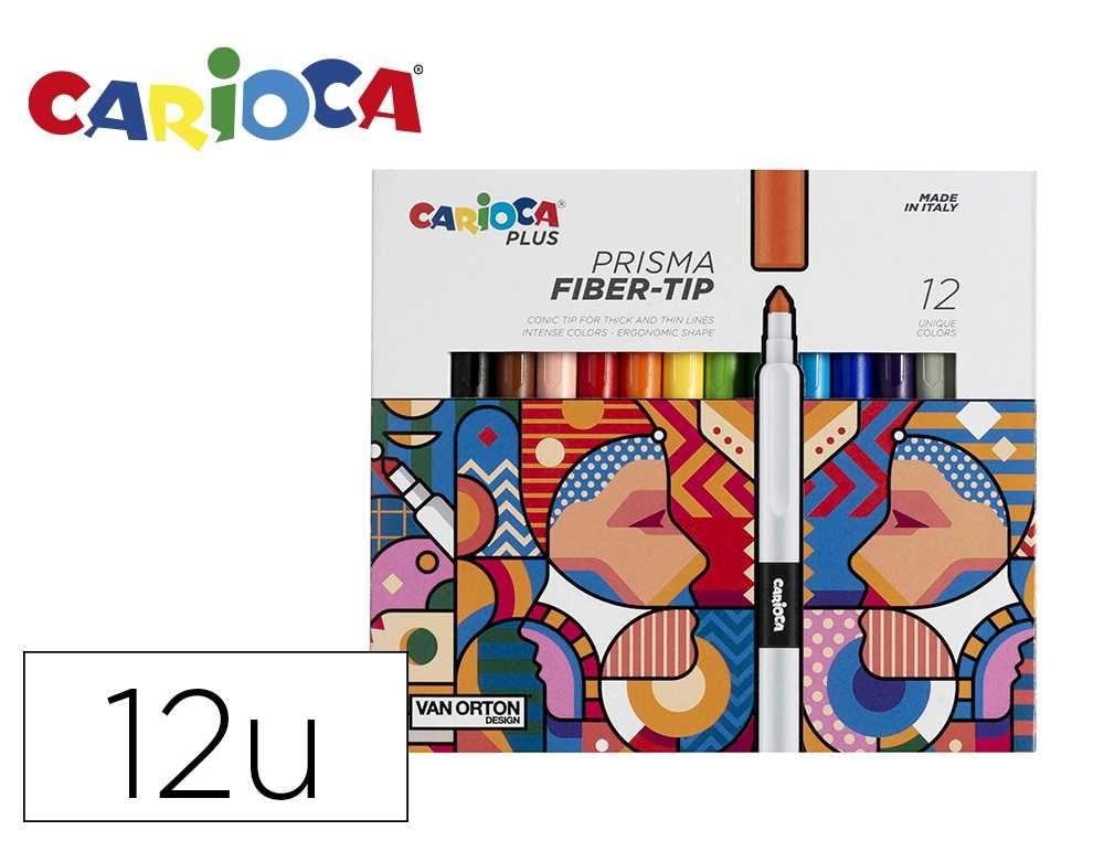 ROTULADOR CARIOCA PLUS PRISMA FIBER-TIP DE PUNTA DE FIBRA CAJA DE COLORES SURTIDOS