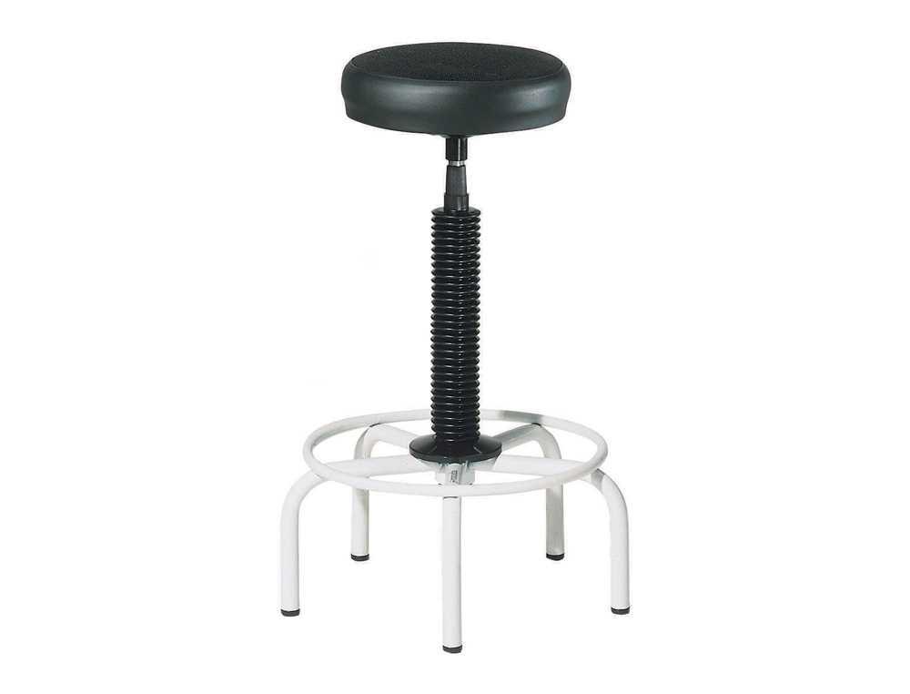 TABURETE ROCADA OFICINA ASIENTO TAPIZADO NEGRO CON 5 PIES 460X460X710 MM
