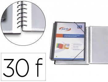 CARPETA PARDO ESCAPARATE CON ESPIRAL FOLIO PERSONALIZABLE COLOR NEGRA