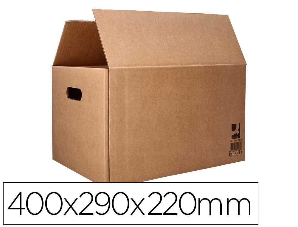 CAJA PARA EMBALAR Q-CONNECT AMERICANA CON ASAS CARTON RECICLADO CANAL SIMPLE 5 MM COLOR KRAFT