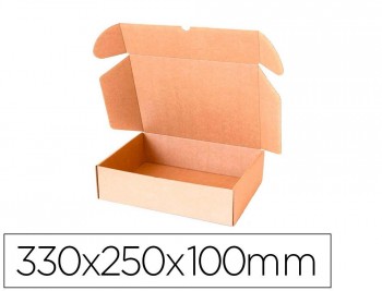 CAJA AUTOMONTABLE Q-CONNECT PARA E-COMMERCE Y REGALO CARTON RECICLADO CANAL SIMPLE 3 MM KRAFT