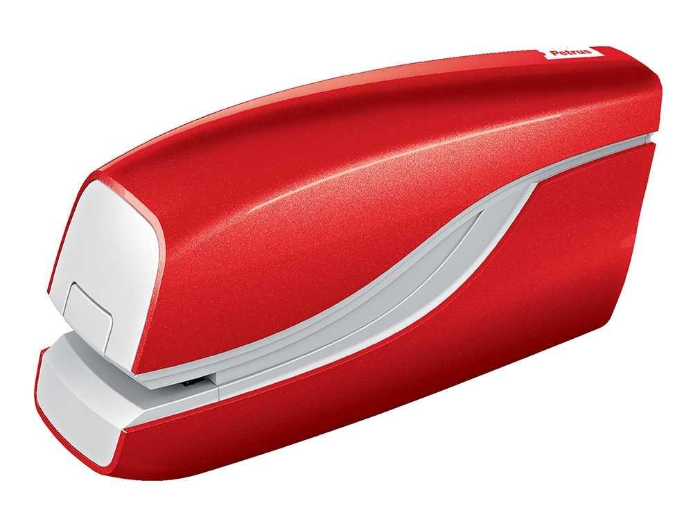 GRAPADORA PETRUS ELECTRICA E-310 CONTACTLESS ROJO METALIZADO CAPACIDAD 12 HOJAS USA GRAPAS N? 10