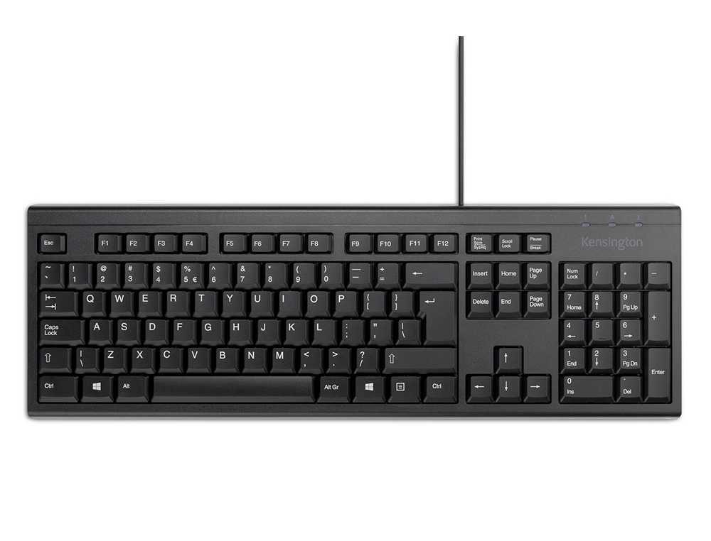 TECLADO KENSINGTON KB100 EQ CON CABLE 2400 DPI USB-A COLOR NEGRO
