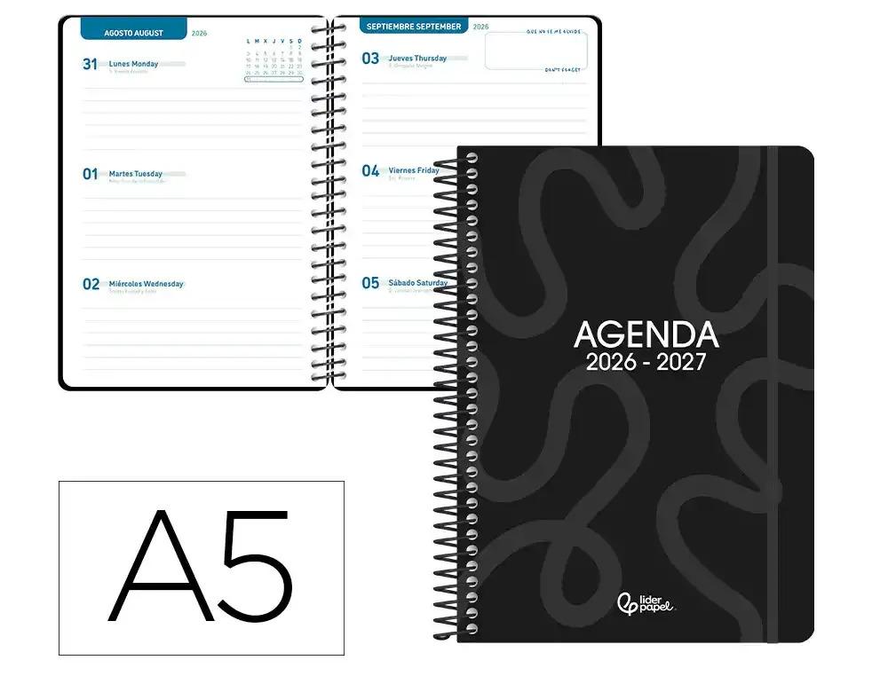 "AGENDA ESCOLAR LIDERPAPEL 26-27 ESPIRAL CLASSIC ""SEMANA"" VARIOS COLORES"