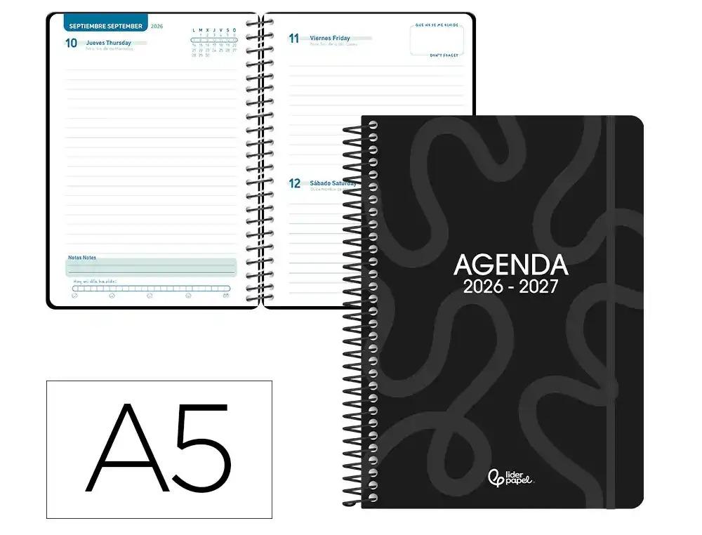 "AGENDA ESCOLAR LIDERPAPEL 26-27 ESPIRAL CLASSIC ""DIA"" VARIOS COLORES"