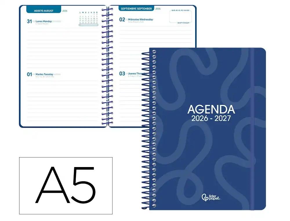 "AGENDA ESCOLAR LIDERPAPEL 26-27 ESPIRAL CLASSIC ""2 DIAS"" VARIOS COLORES"