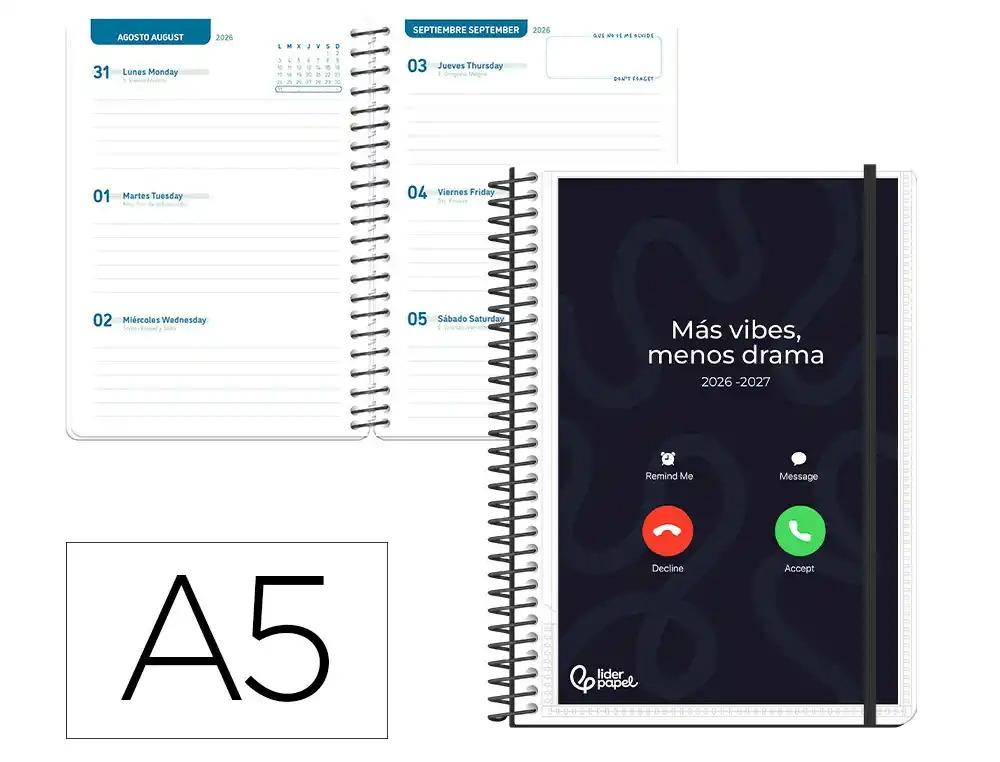 "AGENDA ESCOLAR LIDERPAPEL 26-27 ESPIRAL PERSONALIZABLE ""SEMANA"""