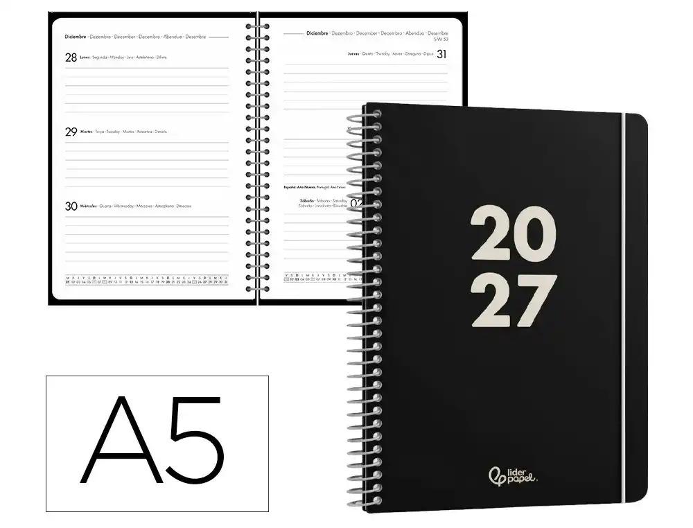 "AGENDA ESCOLAR LIDERPAPEL 2027 ESPIRAL BASIC ""SEMANA"" VARIOS COLORES"