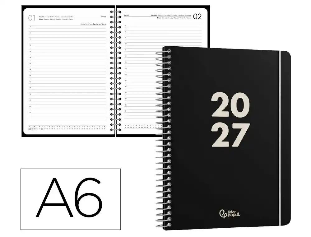 "AGENDA ESCOLAR LIDERPAPEL 2027 ESPIRAL BASIC ""DIA"" VARIOS COLORES"