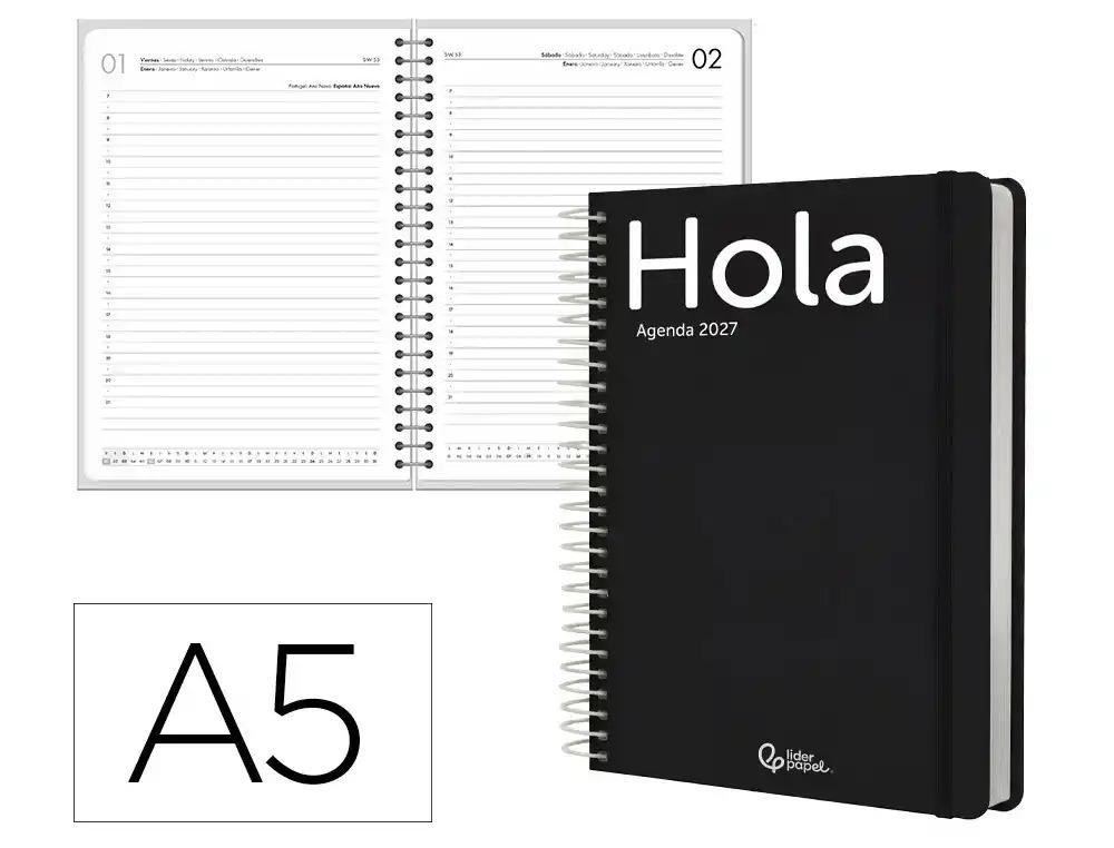 "AGENDA ESCOLAR LIDERPAPEL 2027 ESPIRAL CLASSIC ""DIA"" VARIOS COLORES"