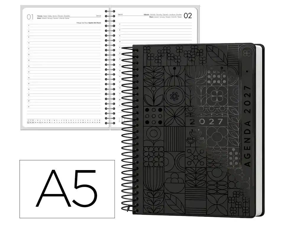 "AGENDA ESCOLAR LIDERPAPEL 2027 ESPIRAL SYROS ""DIA"" VARIOS COLORES"