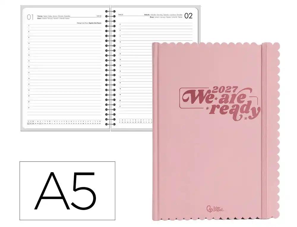 "AGENDA ESCOLAR LIDERPAPEL 2027 ENCUADERANADA CLOUDY ""DIA"" VARIOS COLORES"