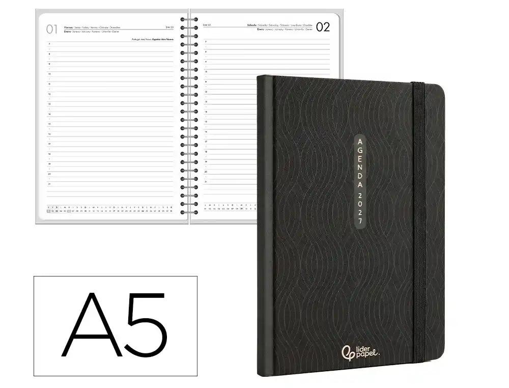 "AGENDA ESCOLAR LIDERPAPEL 2027 ENCUADERANADA PAROS ""DIA"" VARIOS COLORES"