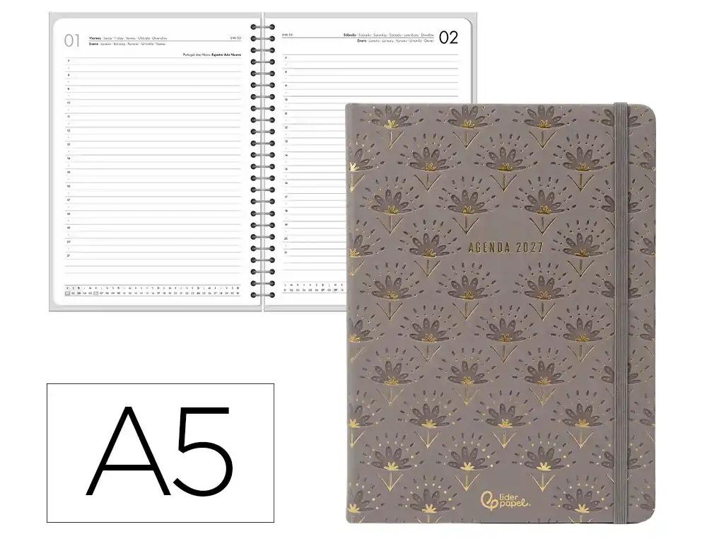 "AGENDA ESCOLAR LIDERPAPEL 2027 ENCUADERANADA BOHO ""DIA"" VARIOS COLORES"
