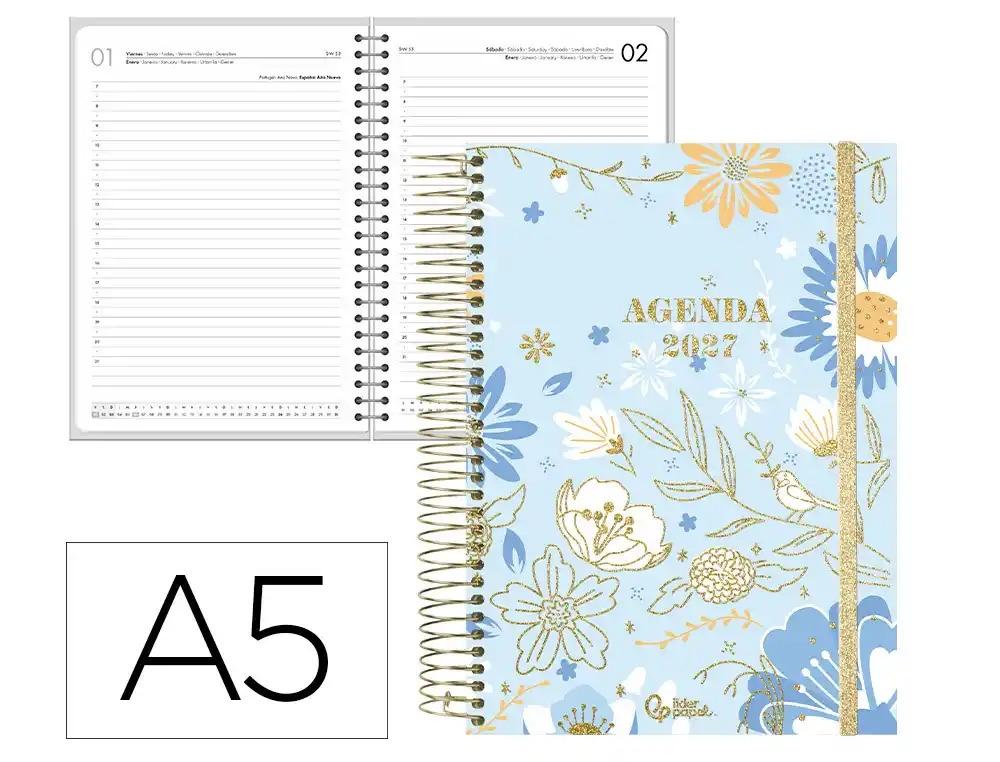 "AGENDA ESCOLAR LIDERPAPEL 2027 ESPIRAL FANTASY ""DIA"" VARIOS COLORES"