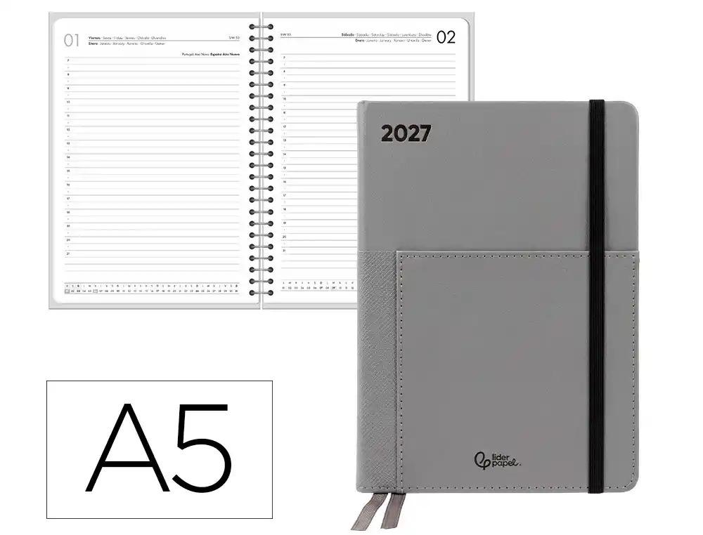 "AGENDA ESCOLAR LIDERPAPEL 2027 ENCUADERNADA NAXOS ""DIA"" VARIOS COLORES"