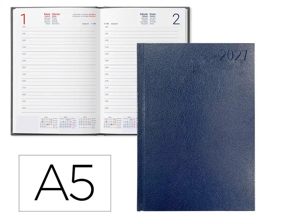 "AGENDA ESCOLAR LIDERPAPEL 2027 ENCUADERNADA CORFU A5 ""DIA"" VARIOS COLORES"