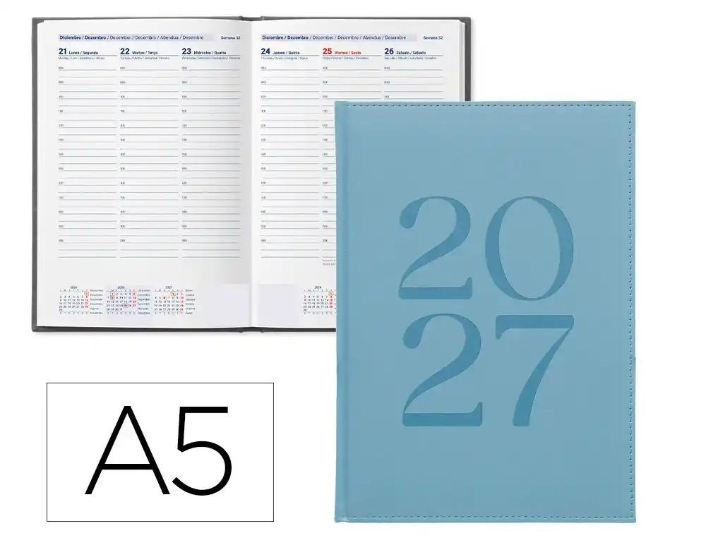"AGENDA ESCOLAR LIDERPAPEL 2027 ENCUADERNADA CRETA A5 ""SEMANA"" VARIOS COLORES"