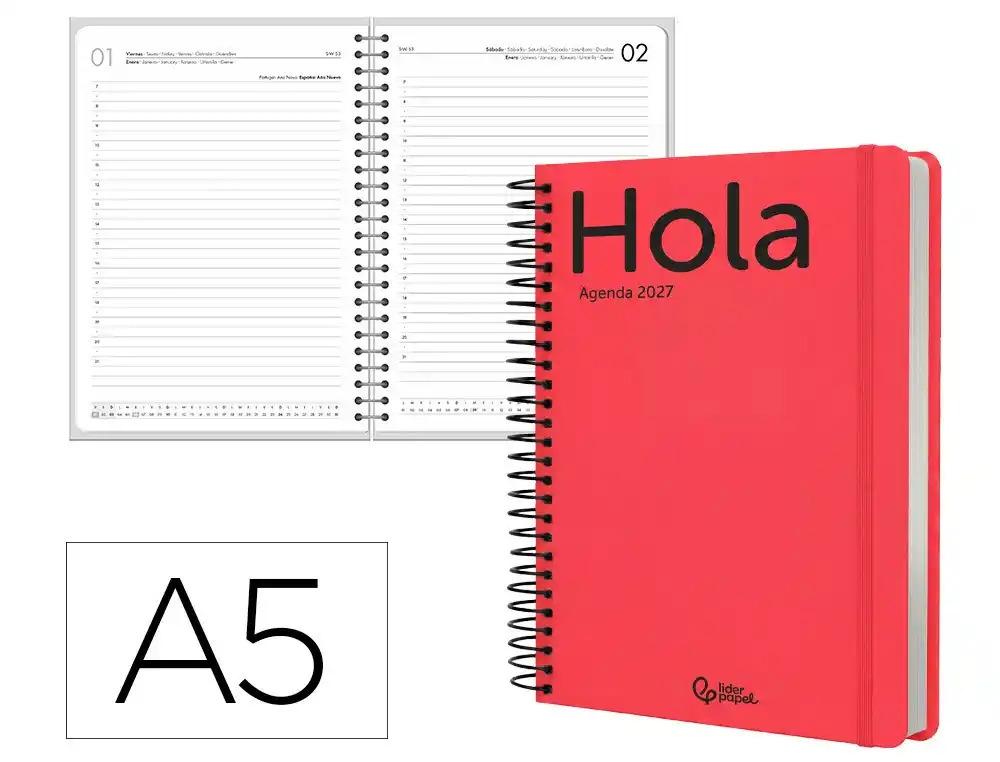 AGENDA OFICINA LIDERPAPEL 2027 ESPIRAL CLASSIC BILINGUE 70G PAPEL FSC SURTIDO DE 24 UNIDADES SURTIDA