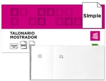 Talonario liderpapel mostrador 50x110 mm tl09 blanco con matriz