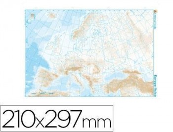 Mapa mudo b/n din a4 europa -fisico