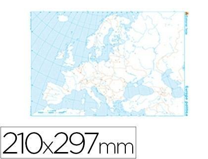 Mapa mudo b/n din a4 europa -politico