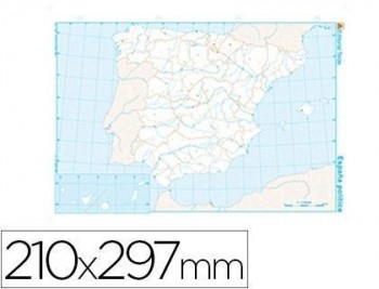 Mapa mudo b/n din a4 españa -politico