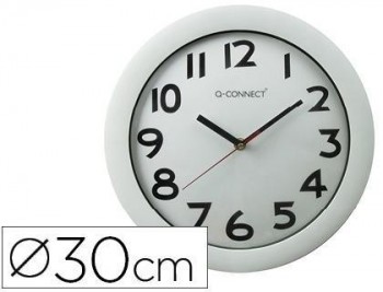 Reloj q-connect de pared plastico oficina redondo 30 cm