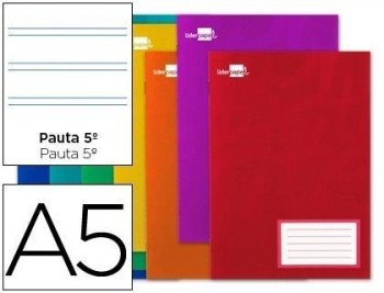 Libreta liderpapel write a5 16 hojas 60g/m2cuadro pauta 5ª 2.5mm con margen