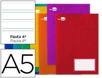 Libreta liderpapel write a5 16 hojas 60g/m2cuadro pauta 4ª 3.5mm con margen